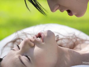 Lesbians Make Love Outdoors On A Date At The Park