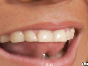 Pierced Tongue Cutie Gives Him A Great Blowjob