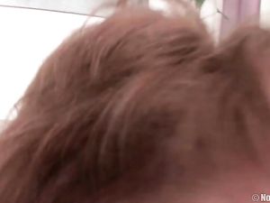 Sloppy Sucking Redhead Gags On His Long Dick