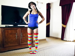 Cock And Balls Sucked On By A Pigtailed Cutie